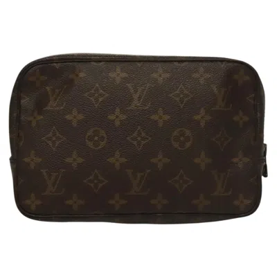 Pre-owned Louis Vuitton Trousse De Toilette Brown Canvas Clutch Bag ()