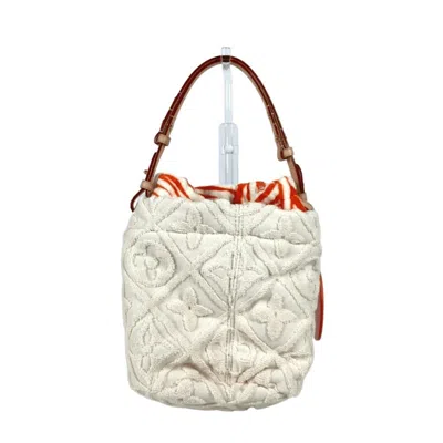Pre-owned Louis Vuitton White Cotton Handbag Shoulder Bag ()