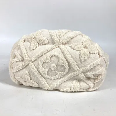 Pre-owned Louis Vuitton White Cotton Handbag Shoulder Bag ()