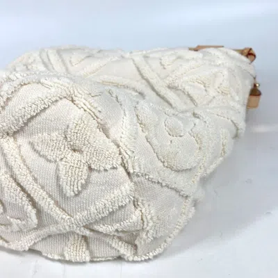 Pre-owned Louis Vuitton White Cotton Handbag Shoulder Bag ()