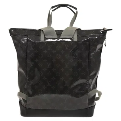 Pre-owned Louis Vuitton Zipped Tote Limited Edition Monogram Eclipse Glaze Canvas Black Canvas Backpack Bag (p