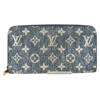 Pre-owned Louis Vuitton Zippy Blue Denim - Jeans Wallet  ()