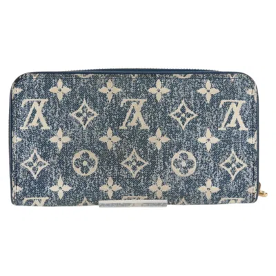 Pre-owned Louis Vuitton Zippy Blue Denim - Jeans Wallet  ()