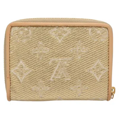 Pre-owned Louis Vuitton Zippy Coin Purse Gold Canvas Wallet  ()