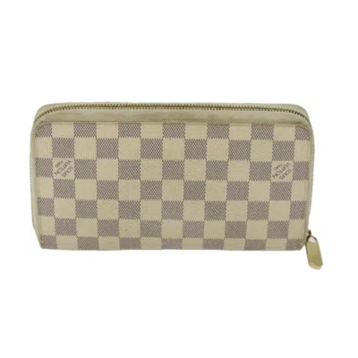Pre-owned Louis Vuitton Zippy Organizer White Canvas Wallet  ()