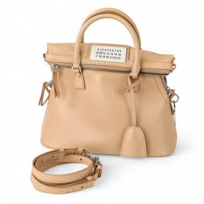 Pre-owned Maison Margiela Beige Leather Handbag Shoulder Bag () In Sand