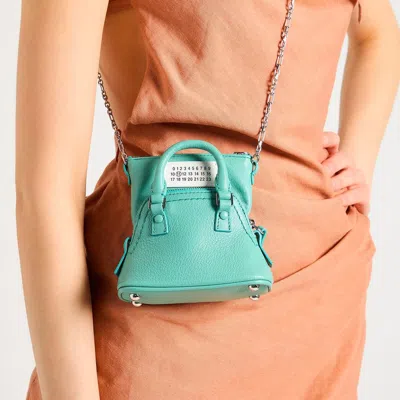 Maison Margiela Blue Goatskin Crossbody Women's Bag In Blue