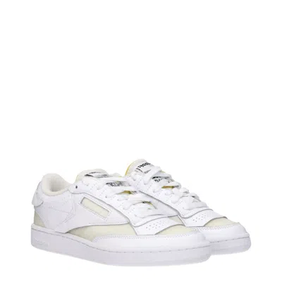 Maison Margiela White Fabric Low Top Women's Sneakers In White