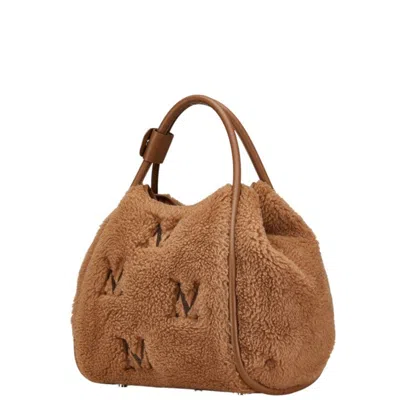 Pre-owned Max Mara Brown Fur Leather Handbag Shopping Bag Shoulder Bag ()
