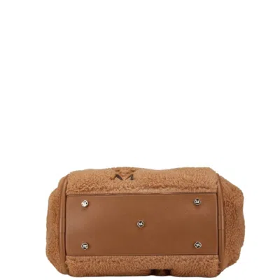 Pre-owned Max Mara Brown Fur Leather Handbag Shopping Bag Shoulder Bag ()