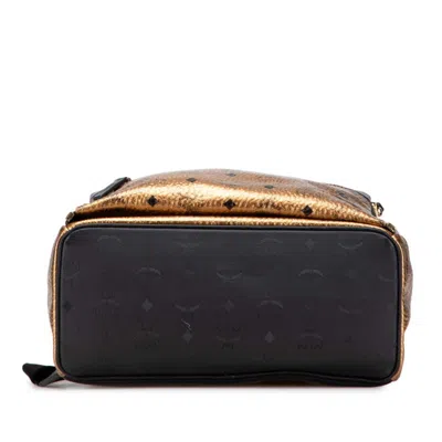 Pre-owned Mcm Visetos Bronze Brown Pvc Leather Backpack ()