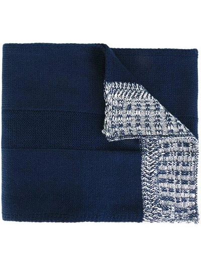 Shop Diesel Contrast Edge Scarf - Blue