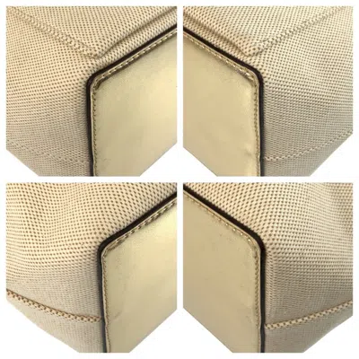 Pre-owned Michael Kors Beige Gold Canvas Shoulder Bag Tote Bag () In Multi