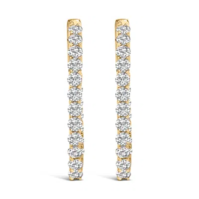 Haus Of Brilliance 14k Gold 1.0 Cttw Oval Lab Grown Diamond Hoop Earrings In Multi