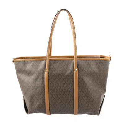 Pre-owned Michael Kors Brown Pvc Leather Handbag Shoulder Bag Tote Bag ()