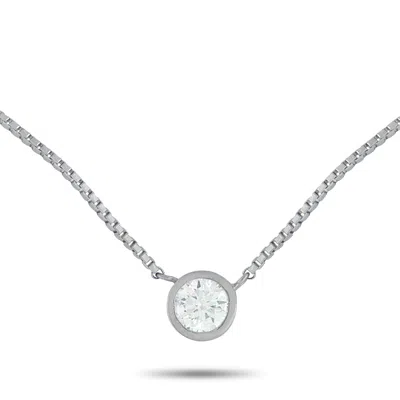 Lb Exclusive Platinum 0.44ct Round Diamond Necklace Mf70-101525 In Gray