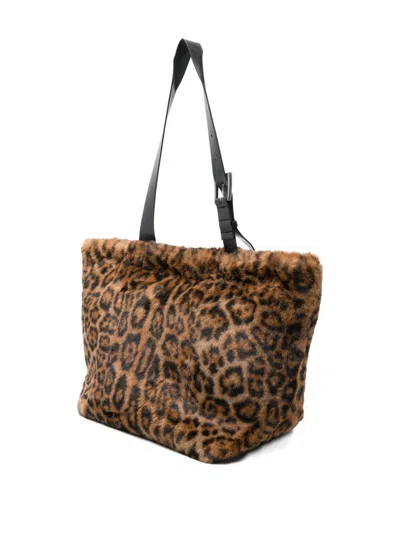 Ap Paris Esti Leopard Tote Bag In Red