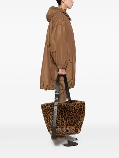Ap Paris Esti Leopard Tote Bag In Red