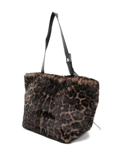 Ap Paris Esti Leopard Tote Bag In Purple