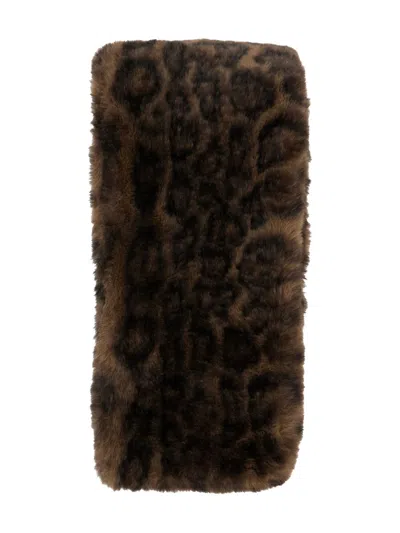 Ap Paris Kai Leopard Scarf In Brown