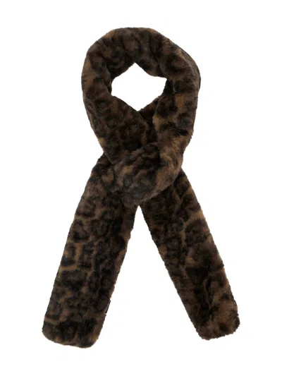 Ap Paris Kai Leopard Scarf In Brown