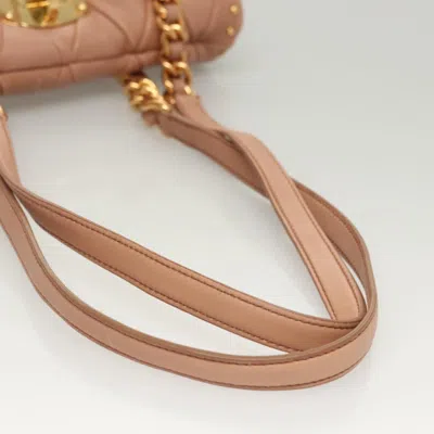 Pre-owned Miu Miu Beige Leather Shoulder Bag () In Sand