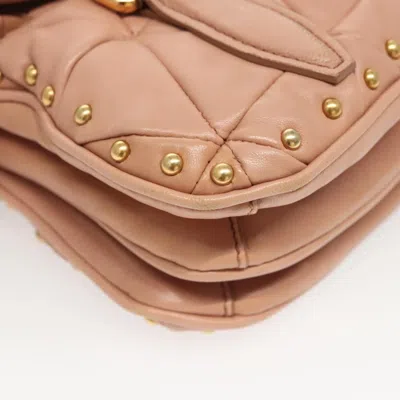 Pre-owned Miu Miu Beige Leather Shoulder Bag () In Sand
