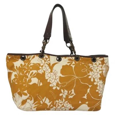 Pre-owned Miu Miu Beige, Brown Canvas Tote Bag () In Multi