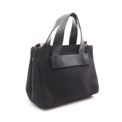 Pre-owned Miu Miu Black Canvas Leather Tote Bag ()