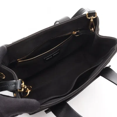 Pre-owned Miu Miu Black Canvas Leather Tote Bag ()