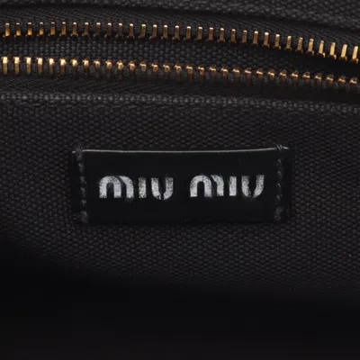Pre-owned Miu Miu Black Canvas Leather Tote Bag ()