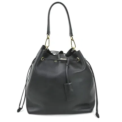 Pre-owned Miu Miu Black Leather Handbag Shoulder Bag ()