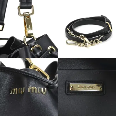Pre-owned Miu Miu Black Leather Handbag Shoulder Bag ()