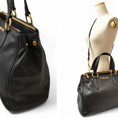 Pre-owned Miu Miu Black Leather Handbag Shoulder Bag ()