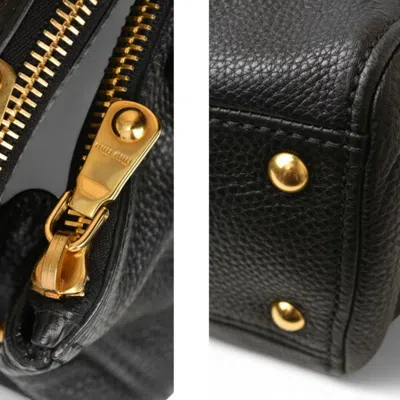 Pre-owned Miu Miu Black Leather Handbag Shoulder Bag ()