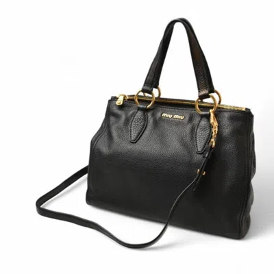 Pre-owned Miu Miu Black Leather Handbag Shoulder Bag ()