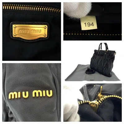 Pre-owned Miu Miu Black Leather Handbag Shoulder Bag ()
