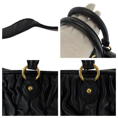Pre-owned Miu Miu Black Leather Handbag Shoulder Bag ()