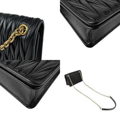 Pre-owned Miu Miu Black Leather Handbag Shoulder Bag ()