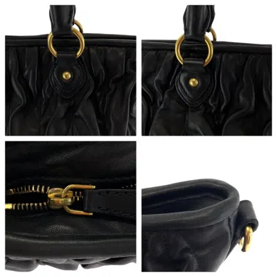 Pre-owned Miu Miu Black Leather Handbag Shoulder Bag ()