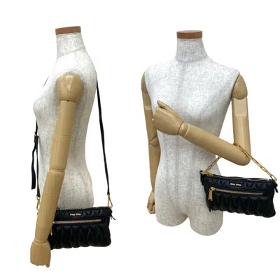 Pre-owned Miu Miu Black Leather Handbag Shoulder Bag ()