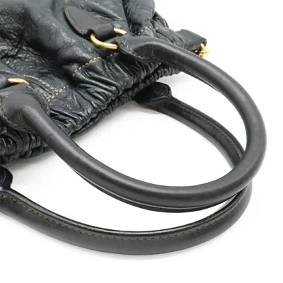 Pre-owned Miu Miu Black Leather Handbag Shoulder Bag Tote Bag ()