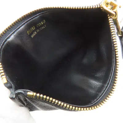 Pre-owned Miu Miu Black Leather Long Wallet (bi-fold) ()