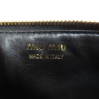 Pre-owned Miu Miu Black Leather Long Wallet (bi-fold) ()