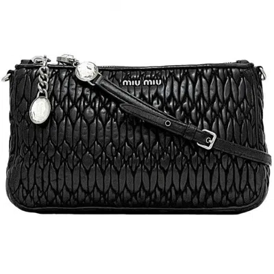 Pre-owned Miu Miu Black Leather Shoulder Bag ()