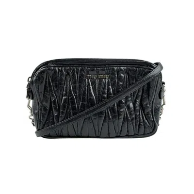 Pre-owned Miu Miu Black Leather Shoulder Bag ()