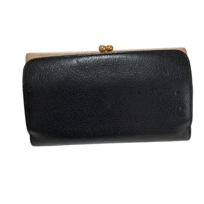 Pre-owned Miu Miu Black Pink Leather Wallet (bi-fold) () In Multi