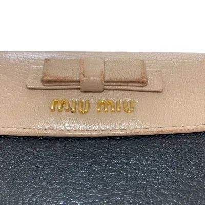 Pre-owned Miu Miu Black Pink Leather Wallet (bi-fold) () In Multi