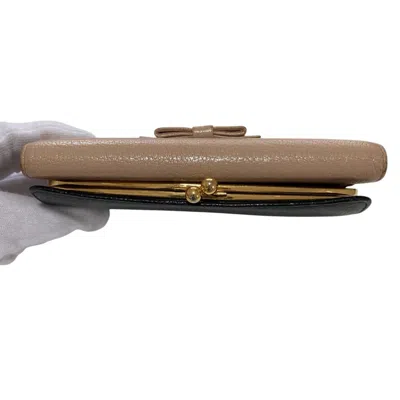 Pre-owned Miu Miu Black Pink Leather Wallet (bi-fold) () In Multi