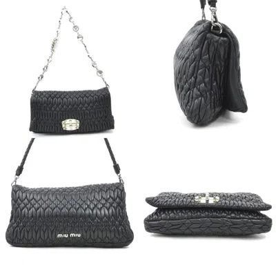 Pre-owned Miu Miu Black Leather Shoulder Bag ()